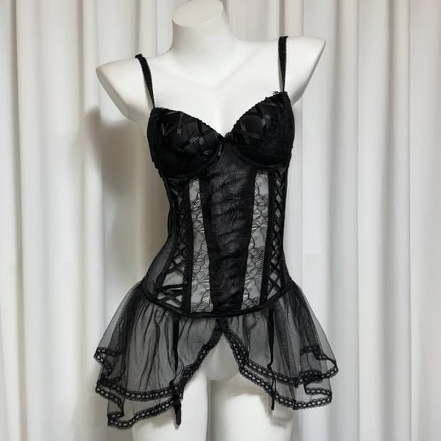 빈티지 블랙 코르셋