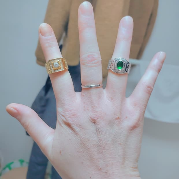 [😉도금반지 13호. 2개를 일괄. 판매해요❗] 18KGP. 반지급처❗