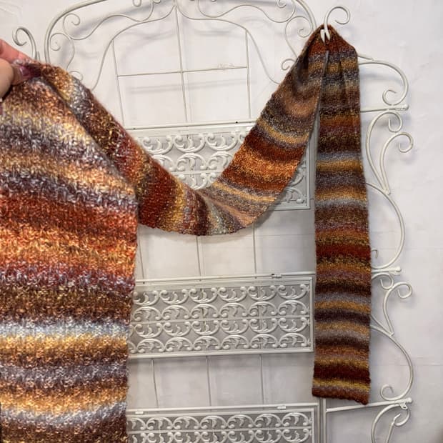 Mixed brown bohemian hippie muffler