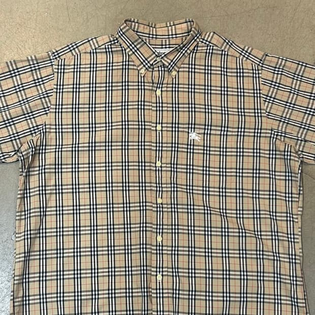XL 버버리 노바체크 반팔 셔츠