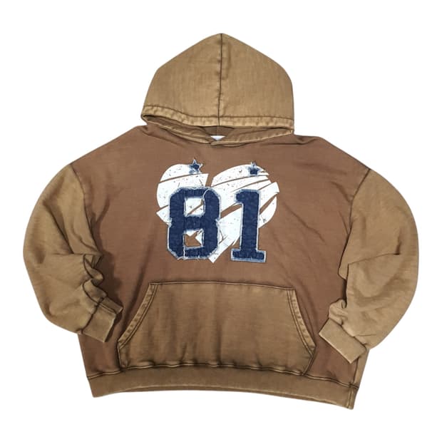 ✨ (바배) 빈티지 오버핏 세미크롭 후드티 