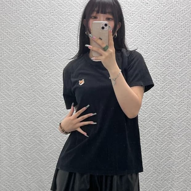 메종키츠네 빈티지 스몰 폭스헤드 자수패치 반팔티 M C12614