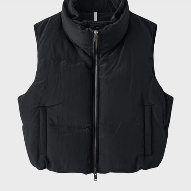 노이어 우먼 크롭 레이어드 푸퍼 베스트