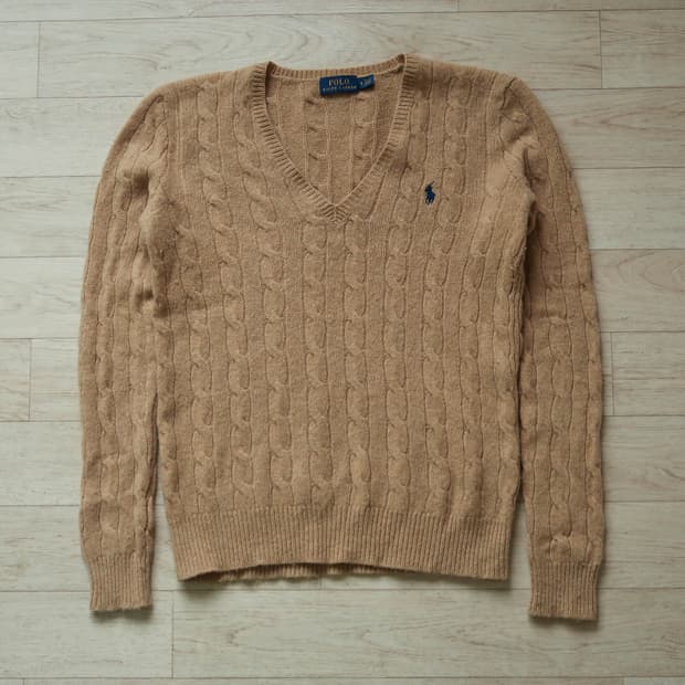 폴로 랄프로렌 메리노 울 꽈배기 니트