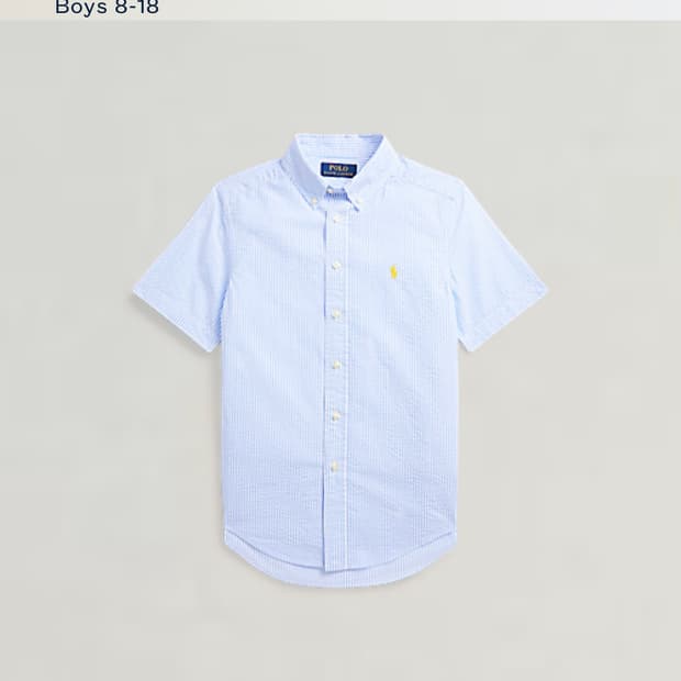 거의 새상품 폴로 랄프로렌 시어서커 스트라이프 반팔셔츠