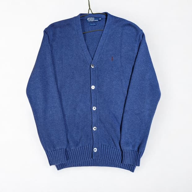 폴로 랄프로렌 코튼 가디건 블루 100