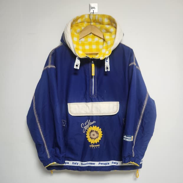 엘레쎄Ellesse 빈티지 썬플라워 리버시블아노락 자켓 M~L - J27