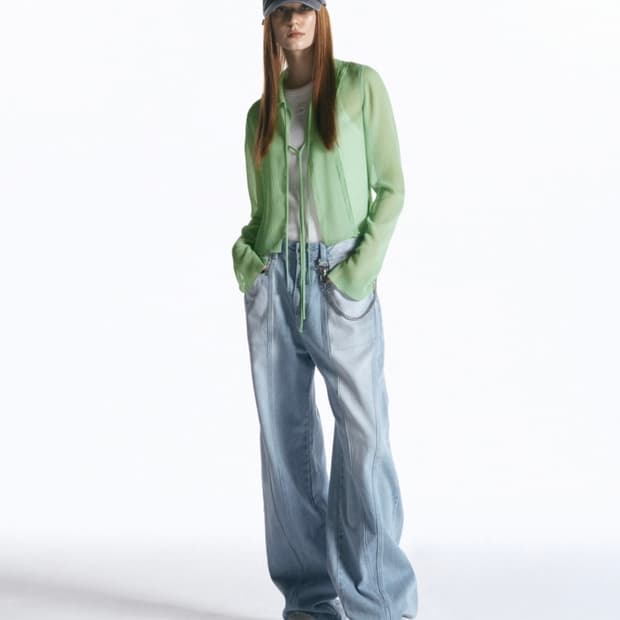 인사일런스 디바이드 와이드 데님 팬츠 블루 M