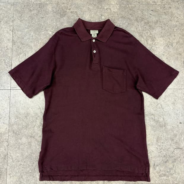 LL bean 버건디 반팔 카라티 #csz4189