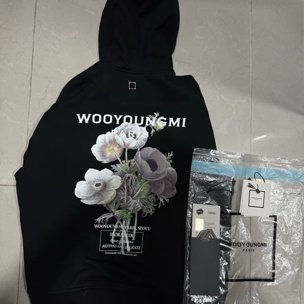 [당일출고,46사이즈] 우영미 플라워 후드티