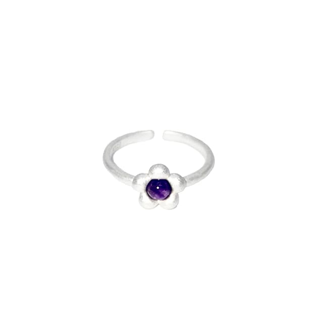 Veve venom flower silver ring - purple