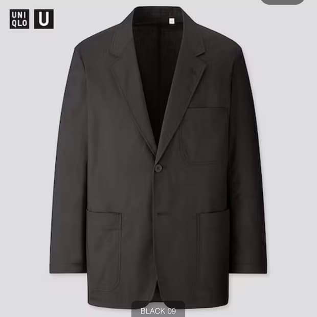 [새상품/L] 유니클로 U 코튼 린넨 자켓 블랙 (427652)