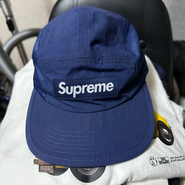 24fw 슈프림 왁스드 립스탑 캠프캡 네이비