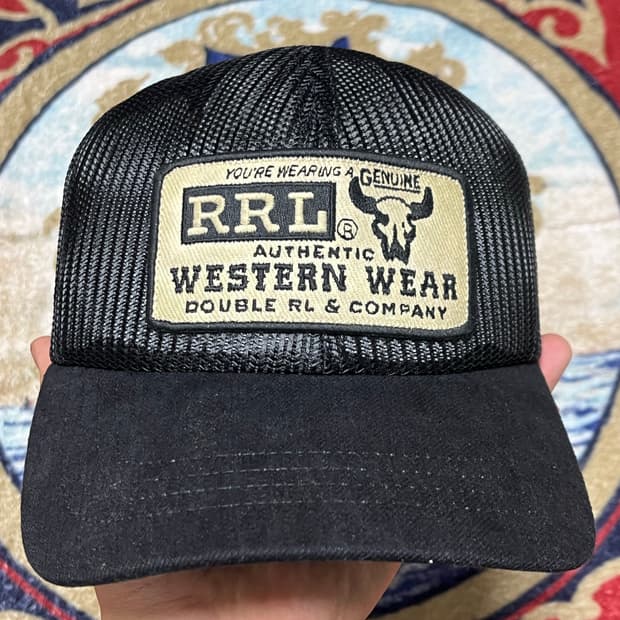 RRL 데님 메시 빌 트러커 캡 
