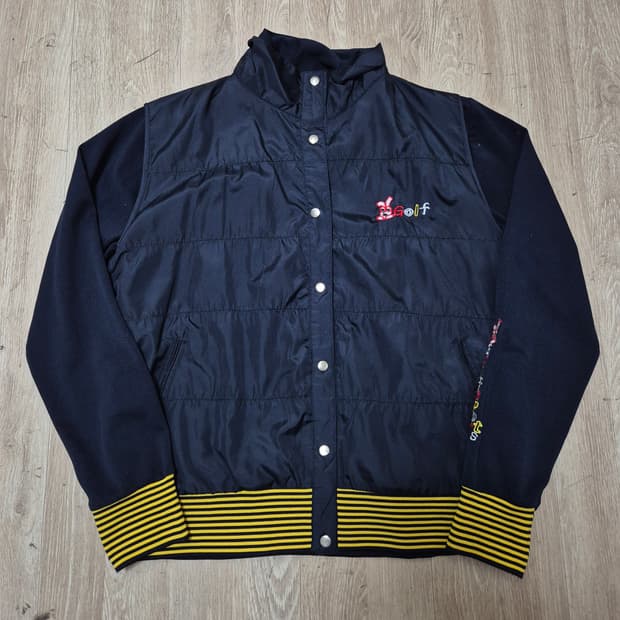 골프 스포츠 여성 골프웨어 강아지로고 바람막이 니트집업 자켓 L(100)