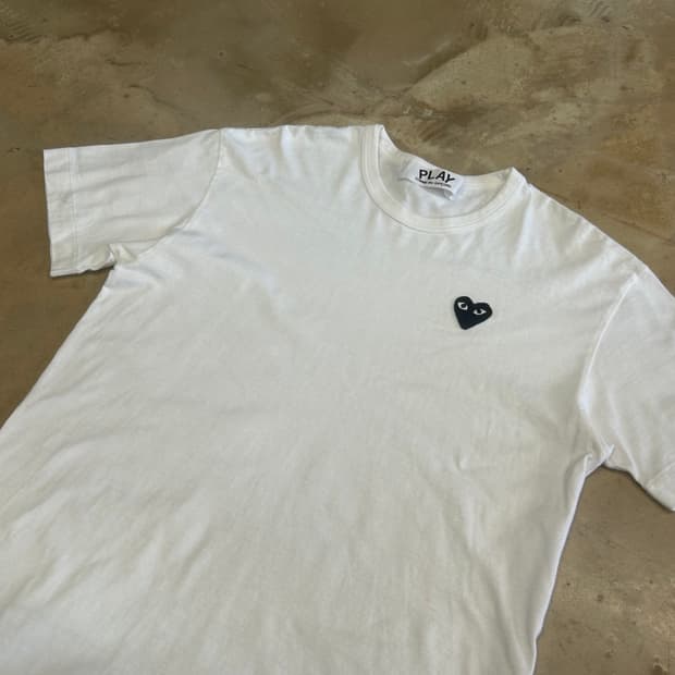 XL 꼼데가르송 블랙와펜 반팔티셔츠