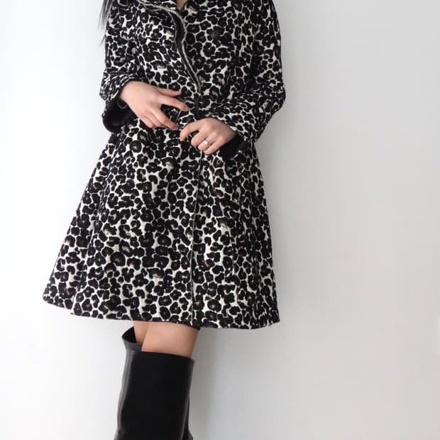 TIME flower drape jacket / black