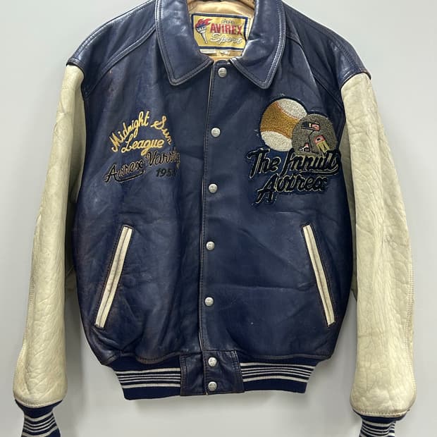 90s 아비렉스 미드나잇 선 리그 바시티 자켓