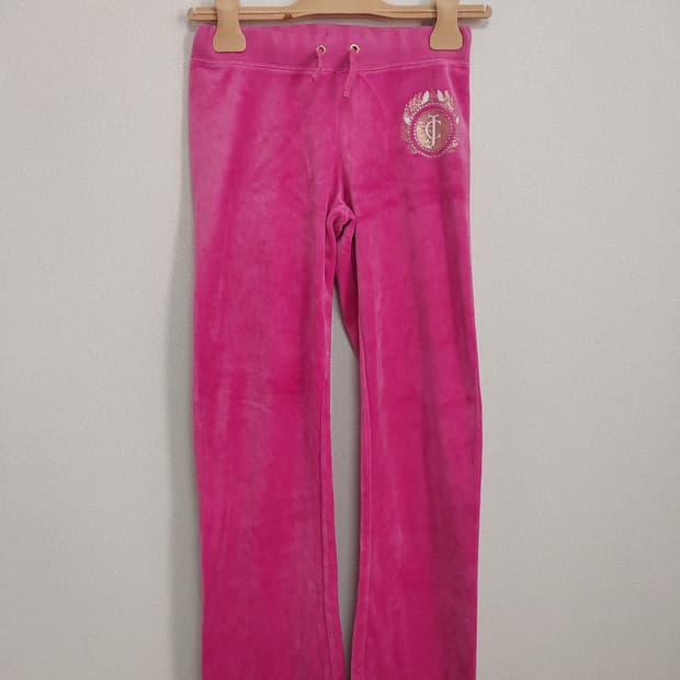 쥬시꾸뛰르 핑크 벨벳 트레이닝 팬츠 y2k