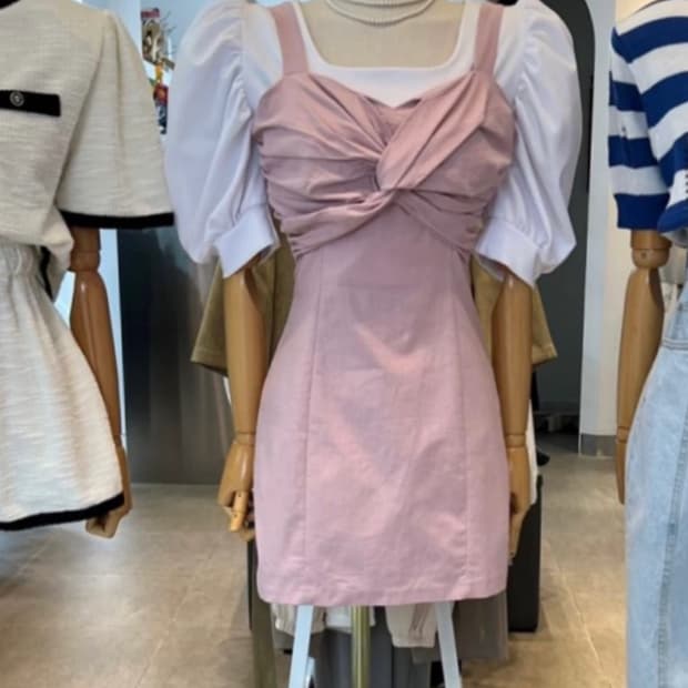 핑크뷔스티에원피스