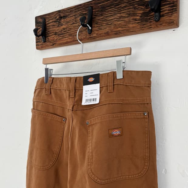 Dickies 디키즈 스톤워시드 브라운덕 캔버스 더블니 팬츠
