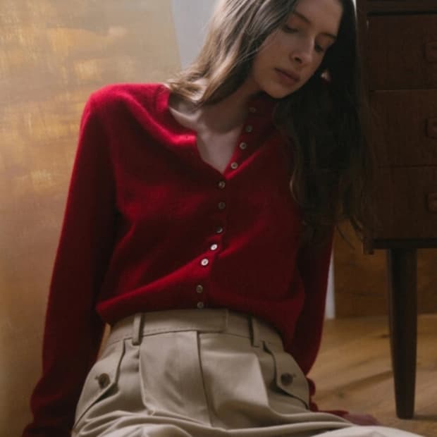 엘보른 캐시미어 가디건 Cashmere Silk Cardigan S