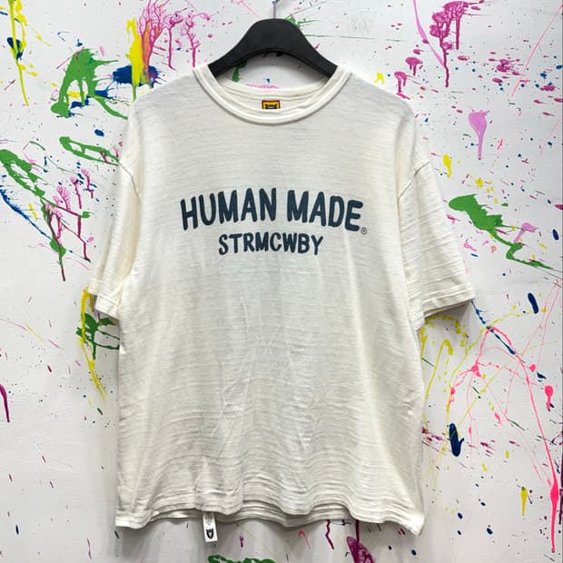 휴먼메이드 STRMCWBY 타이거 로고 반팔 티셔츠 화이트 XL