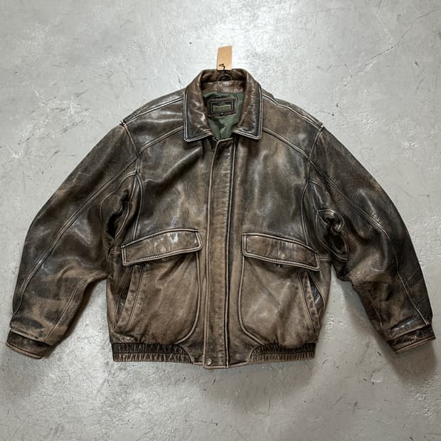 90's 빈티지 레더 봄버 자켓 빈티지 레더 자켓