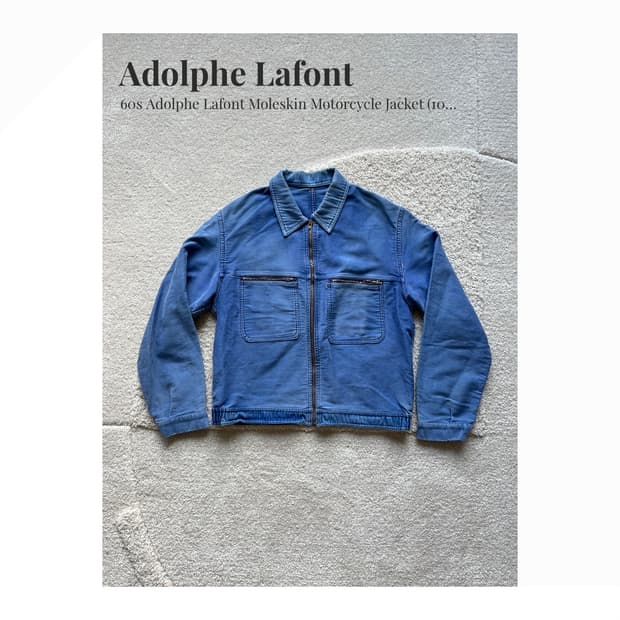 60s Adolphe Lafont 몰스킨 모터사이클 자켓 (100)