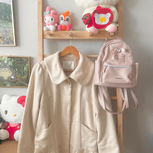 모리걸 빈티지 히메갸루 아이보리 프릴 코트 🤍🌸