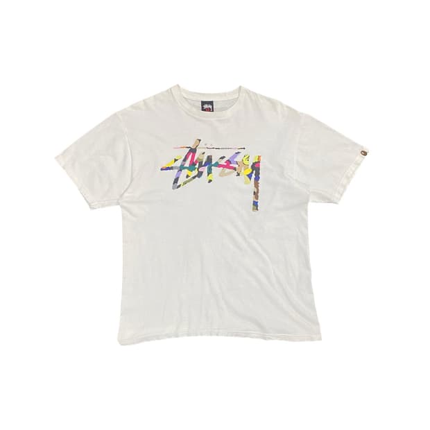 Stussy 컬러 로고 레터링 반팔 티셔츠