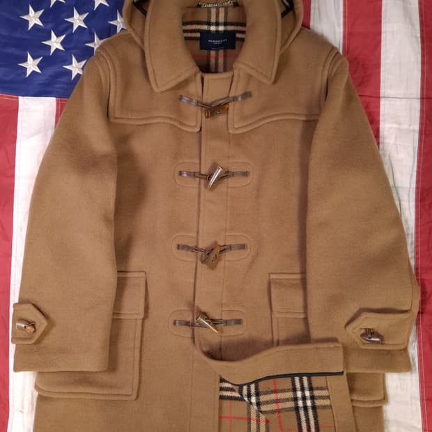 오리지날 영국제조 버버리 노바체크 더플 울 코트