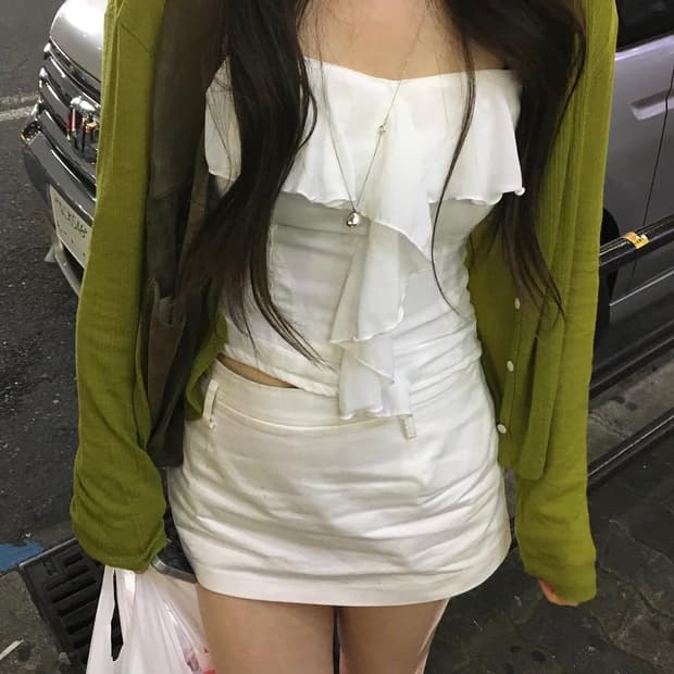 아워캐비넷 캄 슬림 가디건 올리브 그린