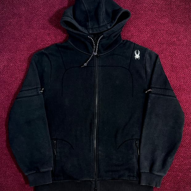 스파이더 블랙 후드 집업 XL