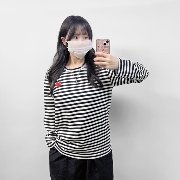 꼼데가르송 스트라이프 보더티 롱슬리브