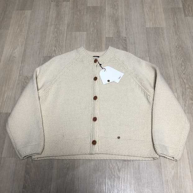 (우먼스 F) 새상품 틸버 Tillber 햄프스 니트 가디건 크림