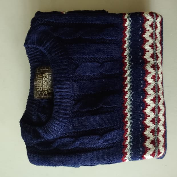 빈티지 니트 유럽 노르딕 코어 네이비