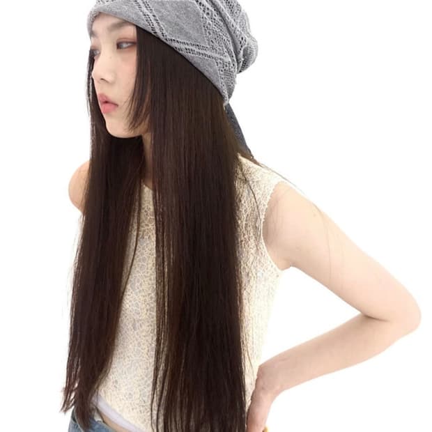 (뉴진스 해린 착용)샵페어리 knitted tie-up bandana