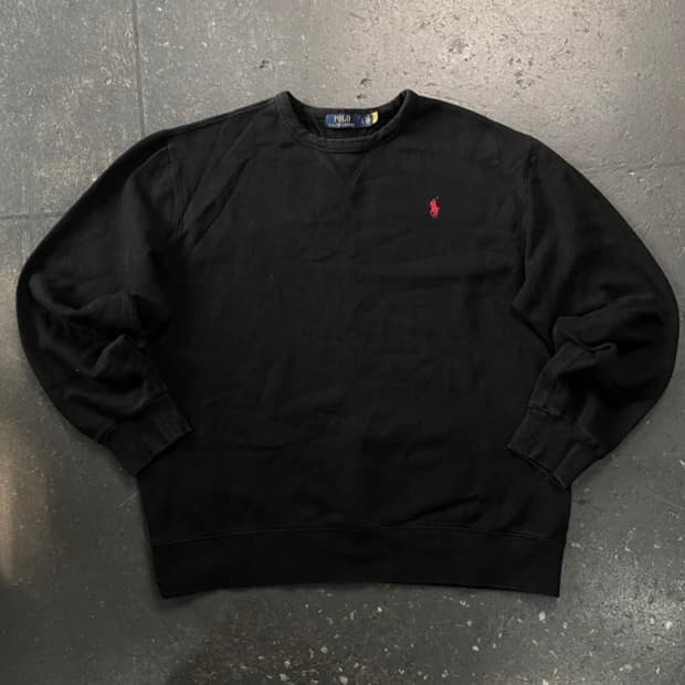 폴로 랄프로렌 신형 맨투맨 블랙 레드