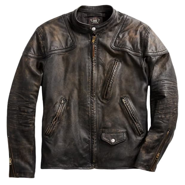 RRL 레더 모토 자켓 XL