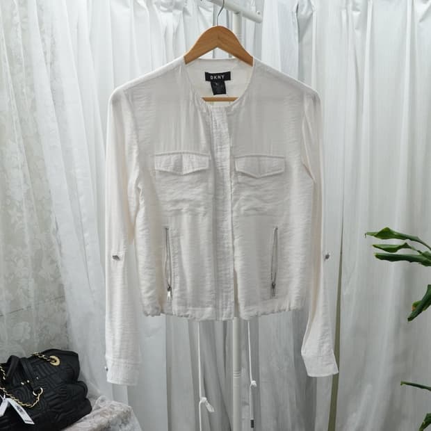 DKNY 집업 화이트 블라우스 자켓 2214