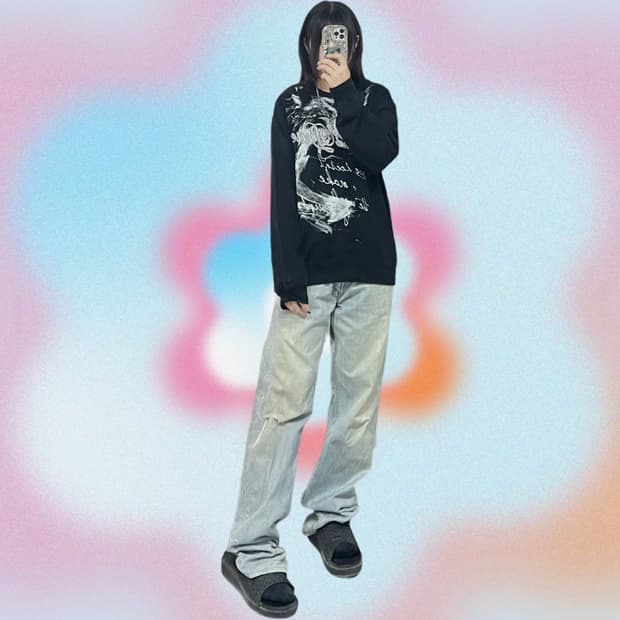 락펑크 레터링 롱슬리브