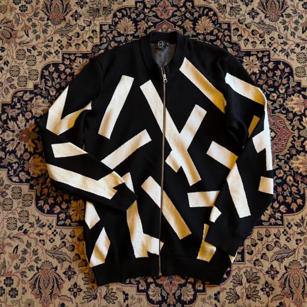 알렉산더 맥퀸 짚업 니트 블루종 100