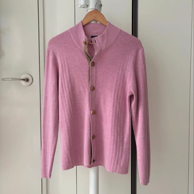 J.Press Soft Pink Rib Cardigan