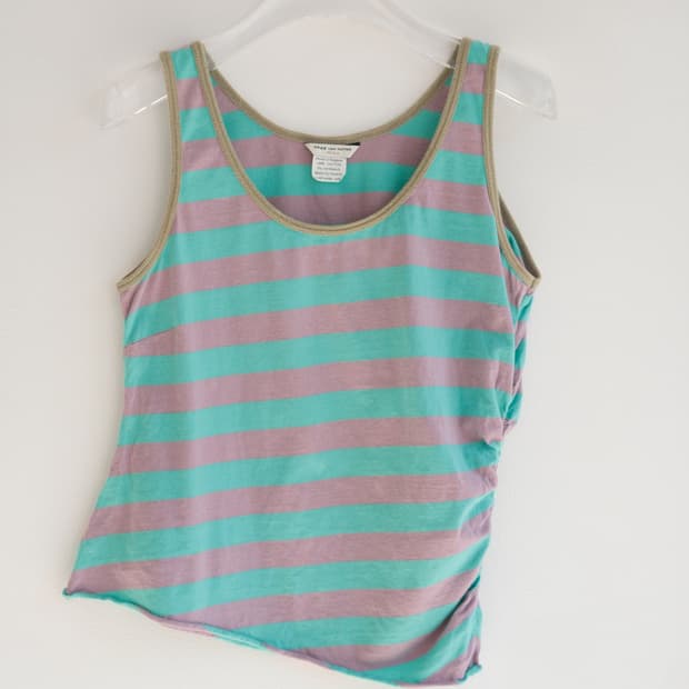 Side shirring stripe sleeveless