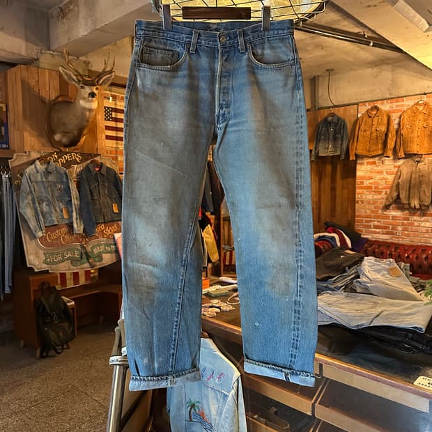 80s USA 빈티지 리바이스 501 셀비지 데님 팬츠 66후기