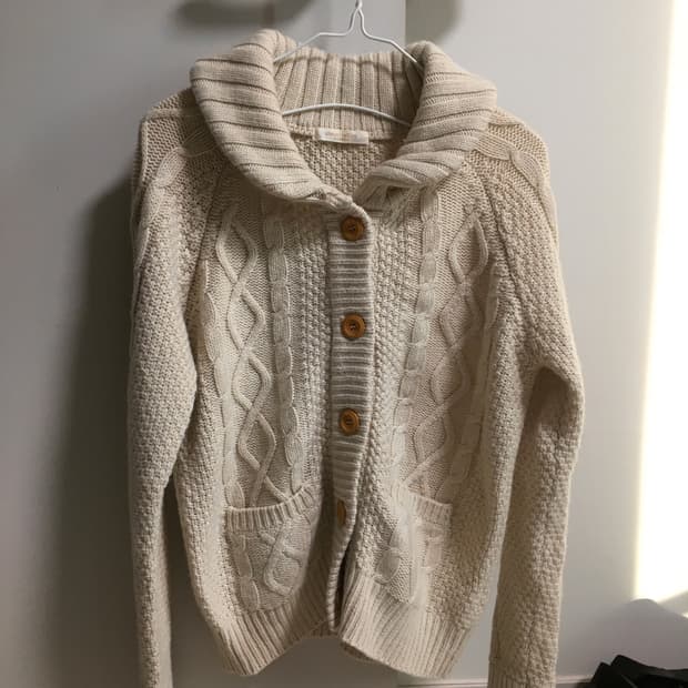 무료배송) 모리걸st 아이보리 꽈배기 니트 가디건