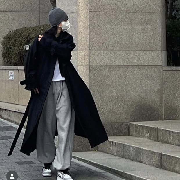 트리밍버드 트렌치코트_블랙