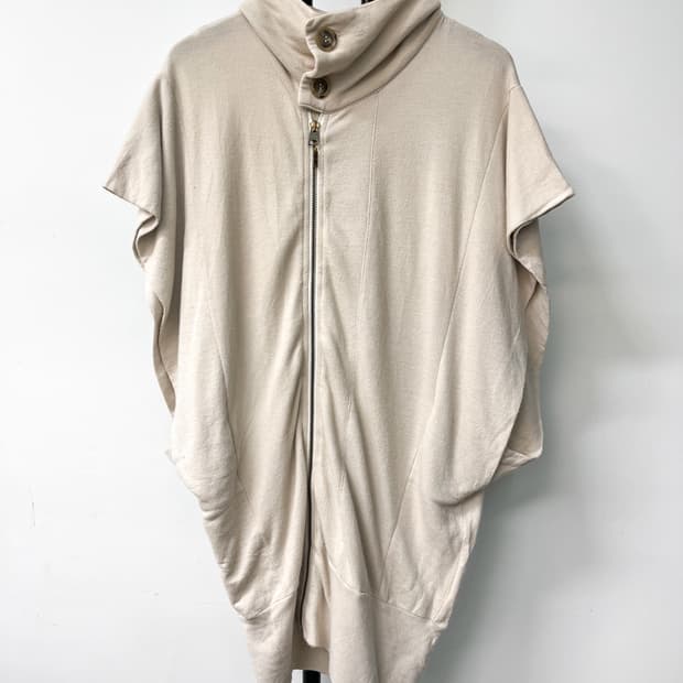 디젤 블랙 골드 드레이프 후드 집 베스트