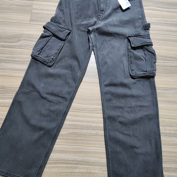 행텐히든밴딩카고스판데님팬츠청바지그레이